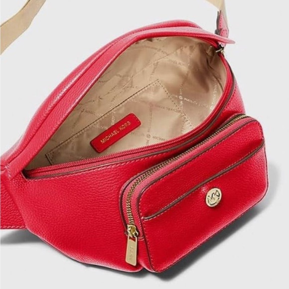 Michael Kors Maisie Leather 2-In-1 Large
Waistpack Fannypack Belt Bag Red NEW - Picture 3 of 4